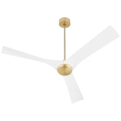 Oxygen 58"  Ridley Aged Brass And White Damp Rated Smart Ceiling Fan