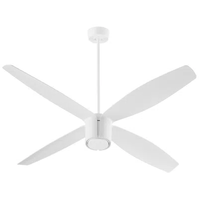 Oxygen 60"  Smaraan White Damp Rated Ceiling Fan With Wall Control