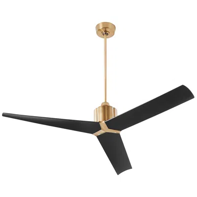 Oxygen 60"  Strato Brass And Black Damp Ceiling Fan With Wall Control