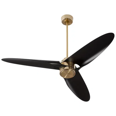 Oxygen 60"  Xega Aged Brass And Black Damp Rated Smart Ceiling Fan