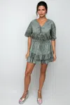Oxygen Boutique Broderie Anglaise Laser Cut Playsuit Khaki