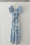 Oxygen Boutique Printed Broderie Anglaise Belted Jumpsuit Blue