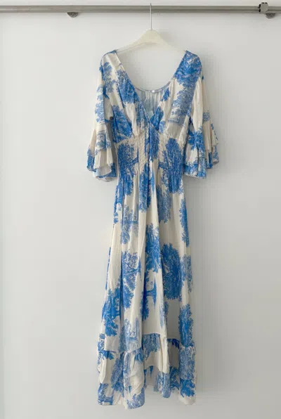 Oxygen Boutique Printed Floral Maxi Dress Blue