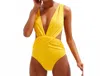 Oye Swimwear Elvira Daring One Piece Swimwear In Yellow In Yellow