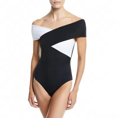 Oye Swimwear Zenia One Piece Swimwear In Black/white