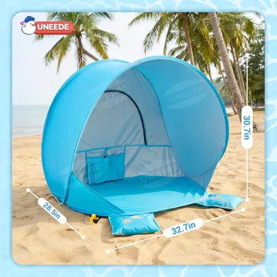 Oyka Baby Beach Tent Pop Up Baby Tent With Uv Protection - Portable Infant Shade Canopy, Must-have Beach  In Blue