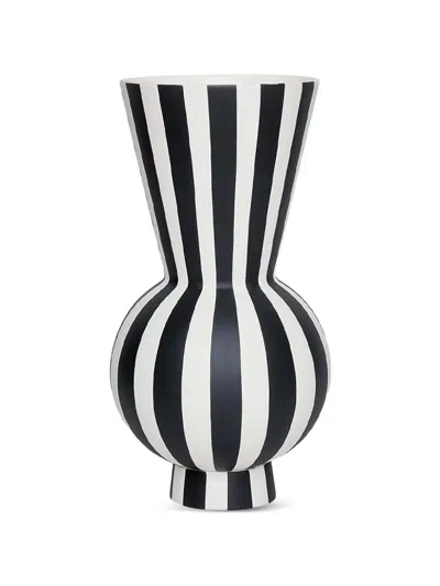 Oyoy Striped Vase In Black