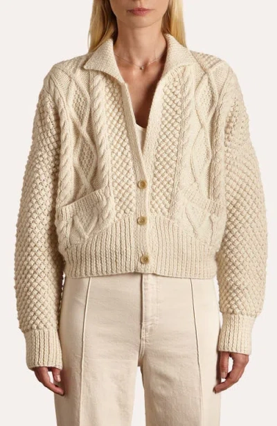 Oyun Cable Stitch Bomber Jacket In White