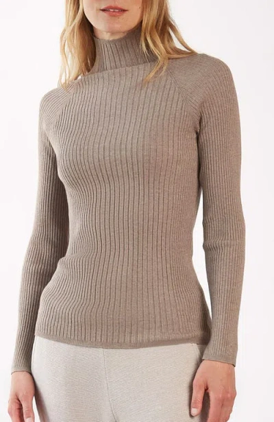 Oyun Classic Rib Mock Neck In Sable