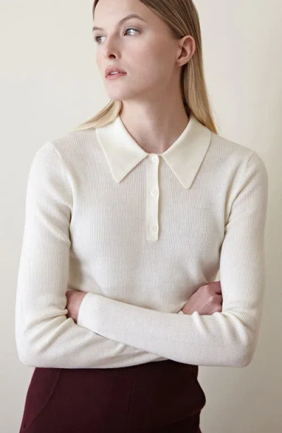 Oyun Classic Rib Polo In Ivory