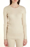 Oyun Cotton Classic Rib Crew Ivory In Ivory