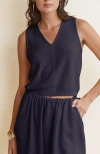 Oyun Karma Linen Tank In Midnight