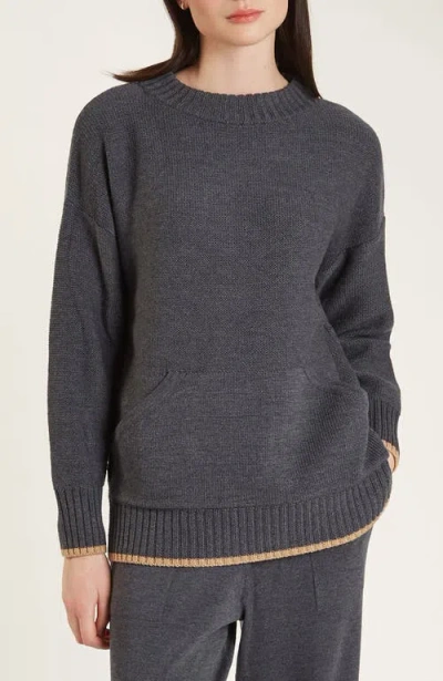 Oyun Merino Cozy Tunic Sweatshirt In Graphite
