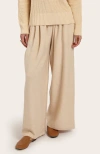 Oyun Misu Linen Wide Leg Pants In Crème