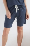 Oyun Tie Waist Sleep Shorts In Cadet