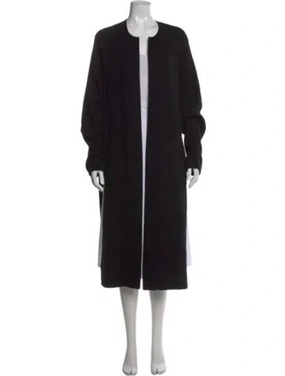 Pre-owned Oyuna Cashmere Open Front Sweater In Black