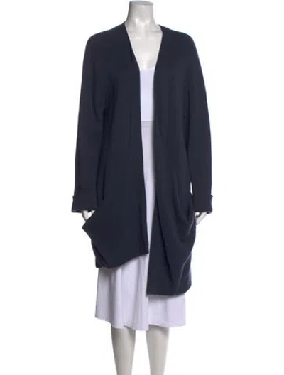 Pre-owned Oyuna Cashmere Open Front Sweater In Blue
