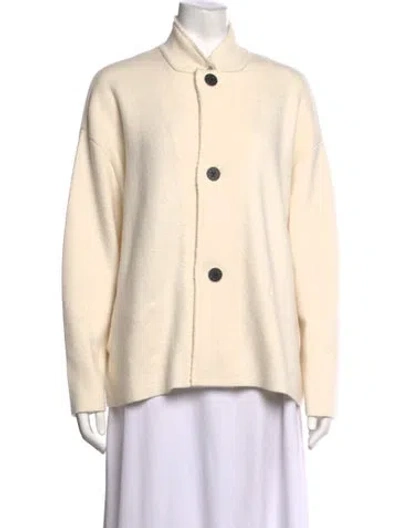 Pre-owned Oyuna Cashmere Open Front Sweater In Neutrals