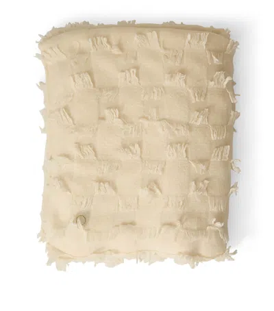 Oyuna Cashmere Seren Bedspread In Ivory