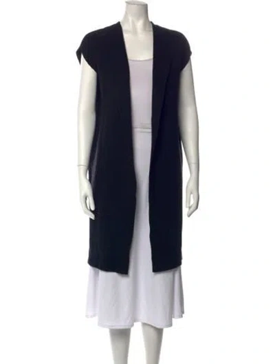 Pre-owned Oyuna Wool Open Front Sweater In Black