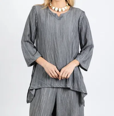 Ozai N Ku Aida V-neck Tunic In Grey In Gray