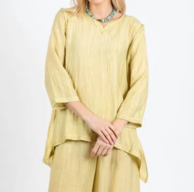 Ozai N Ku Aida V-neck Tunic In Yellow