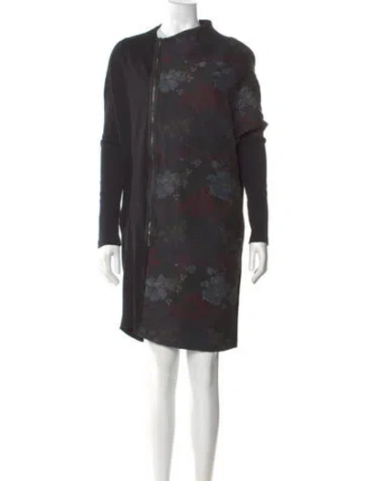 Pre-owned Ozai N Ku Floral Print Mini Dress In Gray