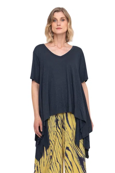 Ozai N Ku Knit Tunic Top In Blue/yellow