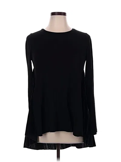 Ozai N Ku Long Sleeve Top Black Boatneck Tops