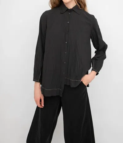 Ozai N Ku Marlene Stitch Shirt In Charcoal/white