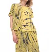 Ozai N Ku Sunday Patterned Top In Yellow In Green