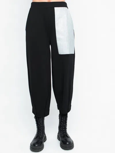 Ozai N Ku Women's Jersey Patch Pant In Black Silver