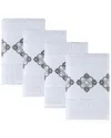 Ozan Premium Home Amphora 4pc Hand Towel Set In White