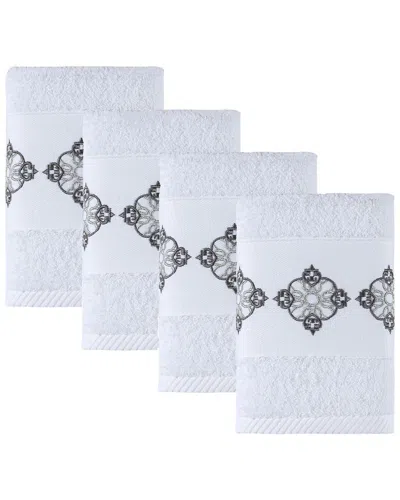 Ozan Premium Home Amphora 4pc Washcloth Set In White