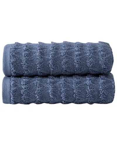 Ozan Premium Home Azure 2pc Hand Towe In Blue