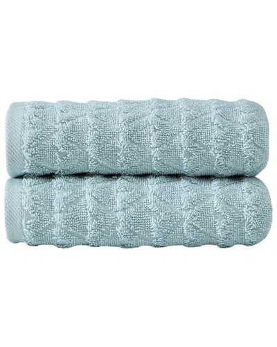 Ozan Premium Home Azure 2pc Hand Towel In Blue