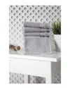 Ozan Premium Home Cascade Washcloths Set Of 4 In Gray