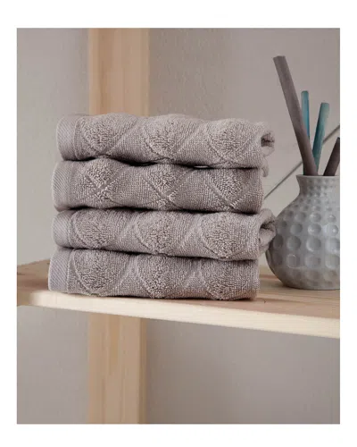 Ozan Premium Home Esperance 4pc Washcloth In Taupe