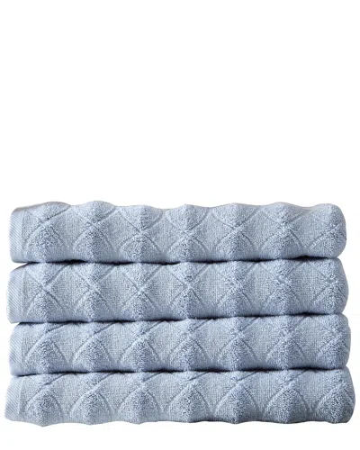 Ozan Premium Home Esperance Collection 4pc Bath Towels In Blue
