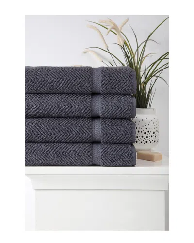 Ozan Premium Home Maui Bath Towels Set Of 4 In Gray