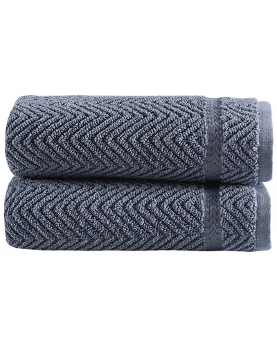 Ozan Premium Home Maui Hand Towels Set Of 2 In Gray
