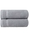 Ozan Premium Home Maui Hand Towels (set Of 2) In Grey