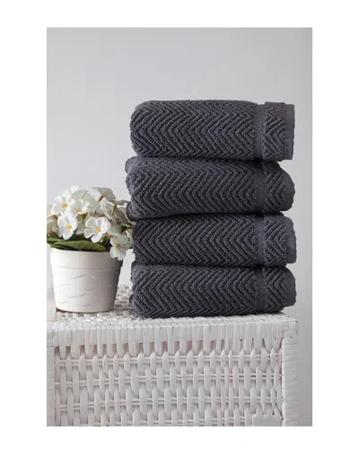 Ozan Premium Home Maui Hand Towels Set Of 4 In Gray