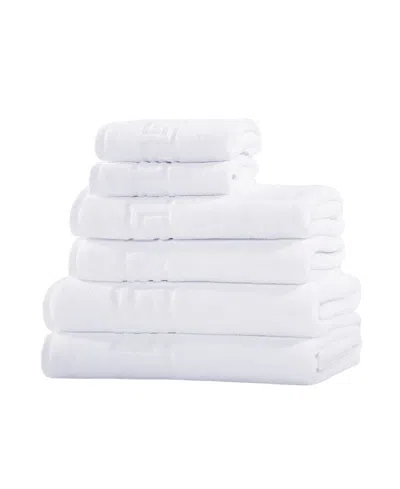 Ozan Premium Home Milos Greek Key 100% Turkish Cotton 6-pc. Bath Towel Sets In White