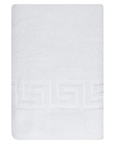 Ozan Premium Home Milos Greek Key Pattern Single Bath Towel In White