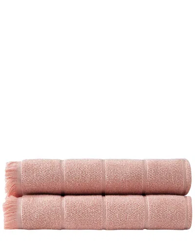 Ozan Premium Home Mirage Collection 2pc Bath Towel Set In Pink