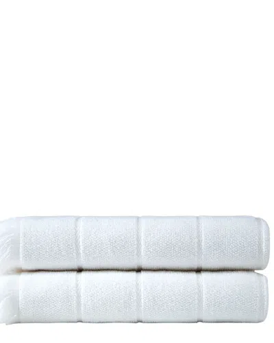 Ozan Premium Home Mirage Collection 2pc Bath Towel Set In White