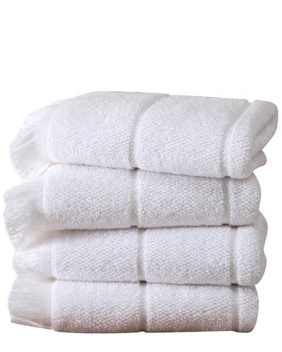 Ozan Premium Home Mirage Collection 4pc Hand Towel Set In White