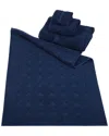 Ozan Premium Home Orbit Circle Design Bath Mat In Navy
