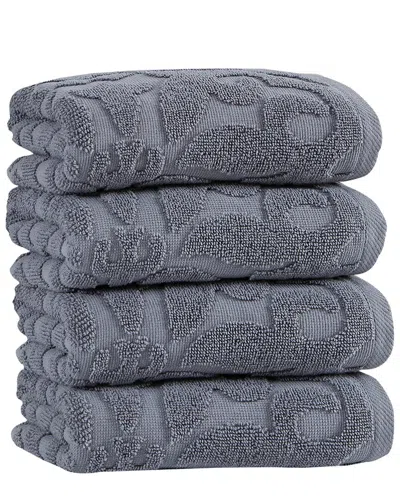 Ozan Premium Home Patchouli 4-pc Hand Towels In Gray